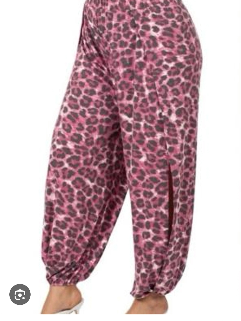 Zenana Outfitters Pink Leopard-Print Harem Pants